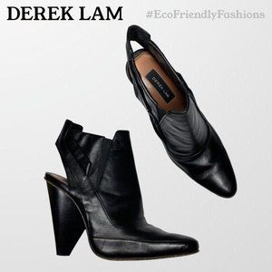 Derek Lam Womens Black Tate Open Back Cone Heel Pointed Toe Booties Size 7 B